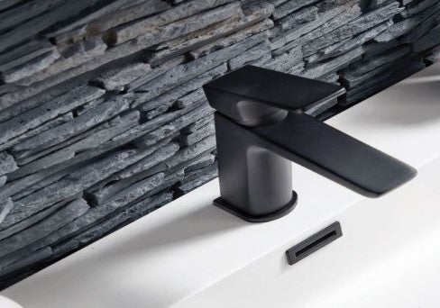 Prestige Basin Mixer With Waste (Matt Black) - KW Bathrooms
