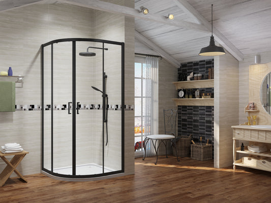 Premium Black Quadrant Shower Enclosure - 6mm Glass - KW Bathrooms - kwbathrooms.co.uk