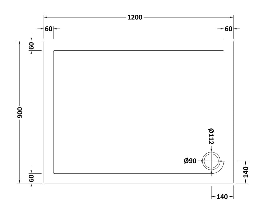 Natural Stone Rectangular Shower tray (corner waste hole - 15 sizes available) - KW Bathrooms