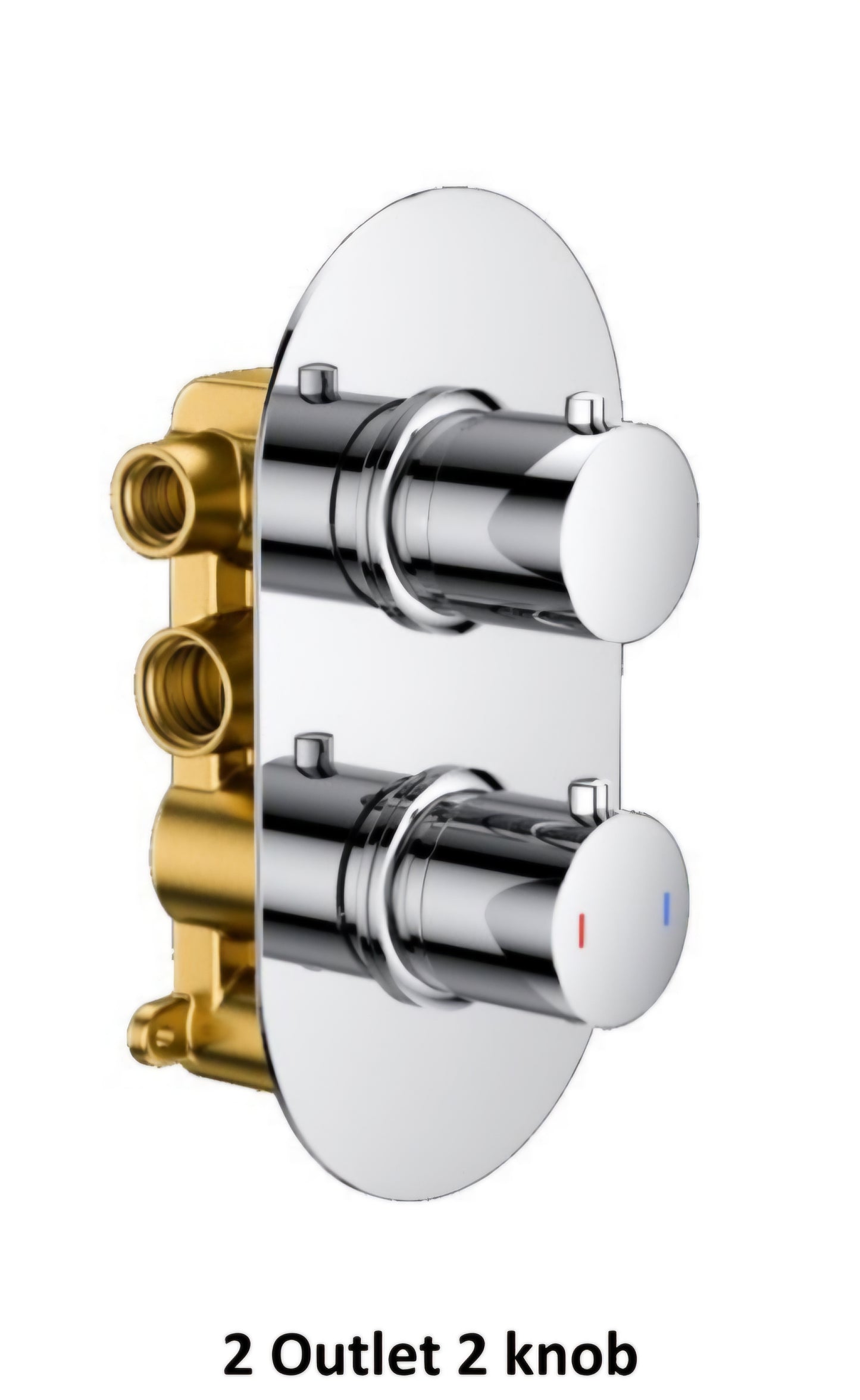 Concealed Thermostatic Shower Mixer Set Round - 2 way
