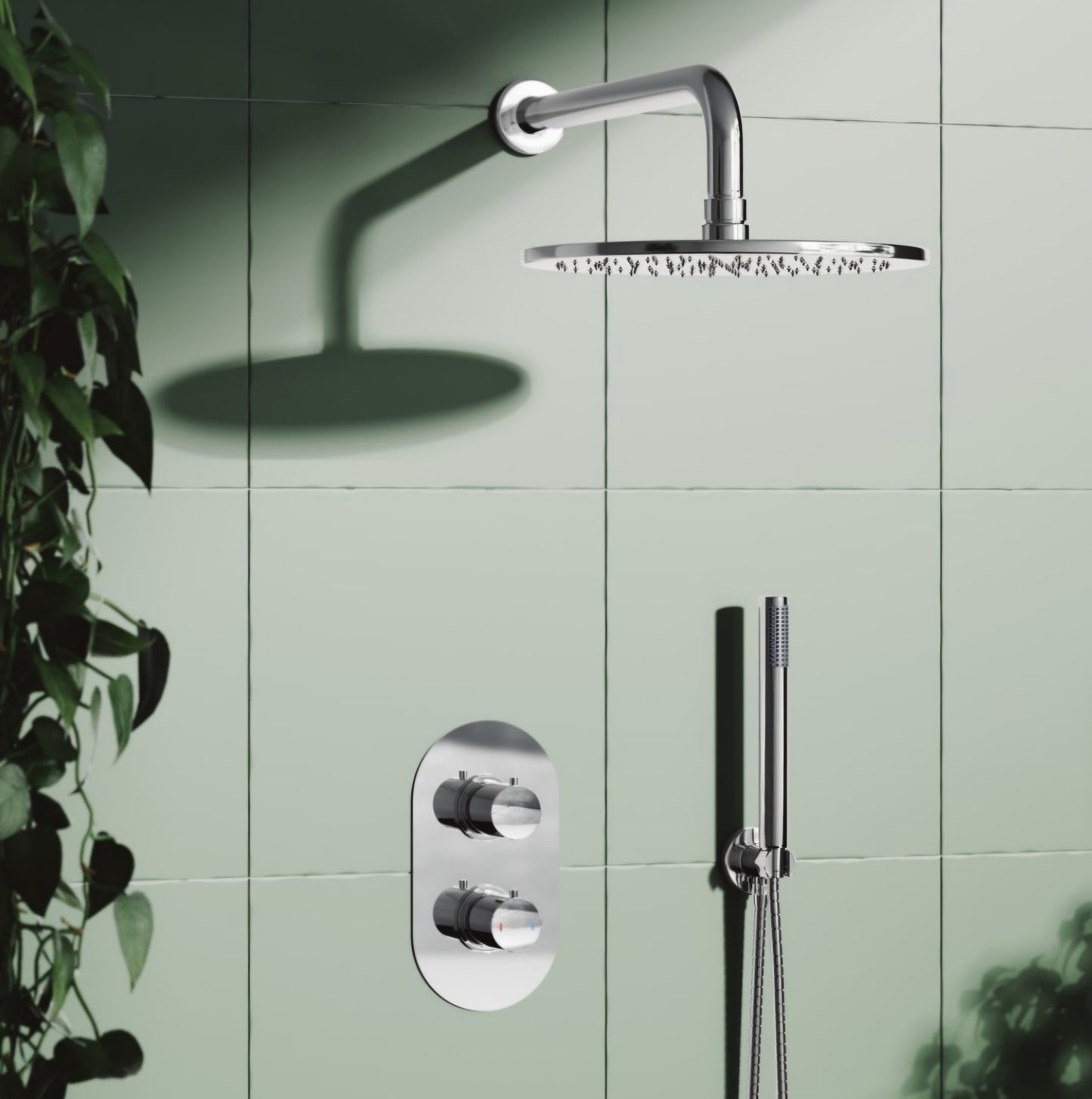 Concealed Thermostatic Shower Mixer Set Round - 2 way