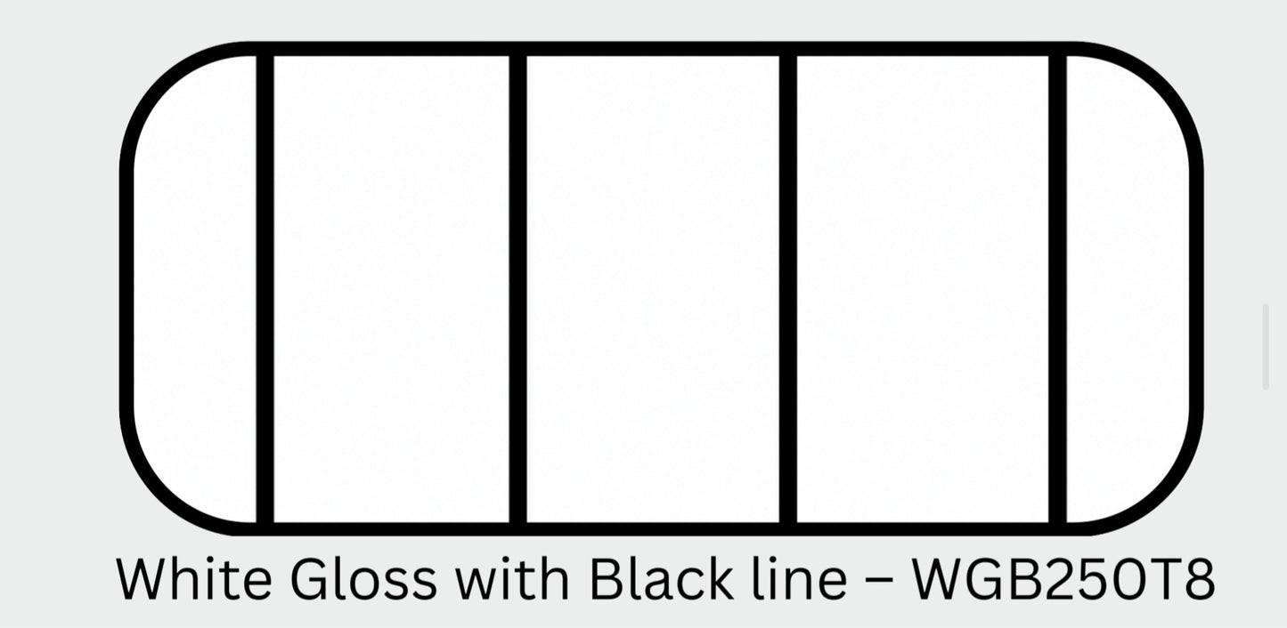 White Gloss Black Ceiling PVC Panel - 8mm