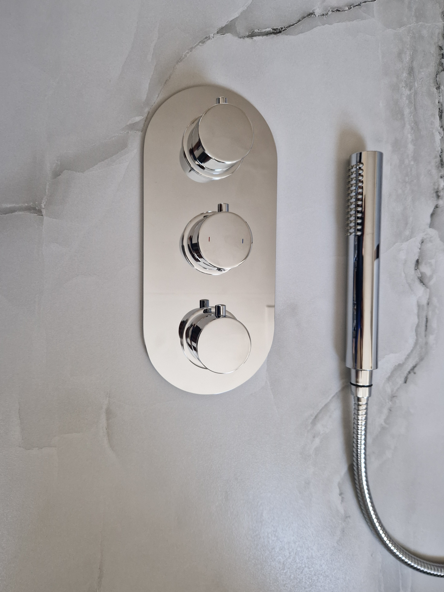 Concealed Thermostatic Shower Mixer set Round - 3 way - KW Bathrooms