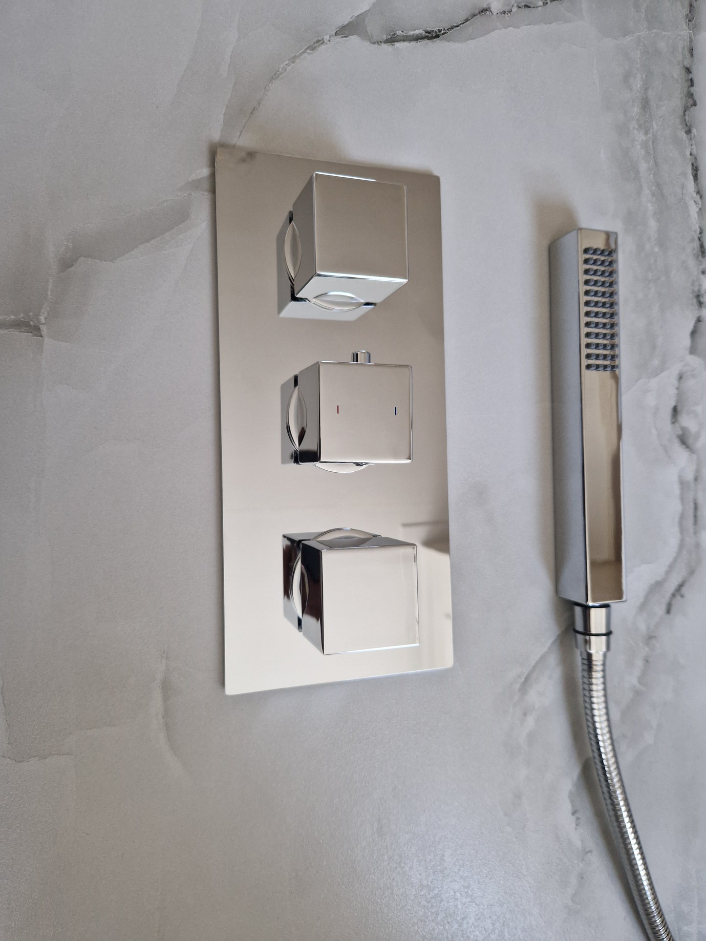 Concealed Thermostatic Shower Mixer set Square - 3 way - KW Bathrooms