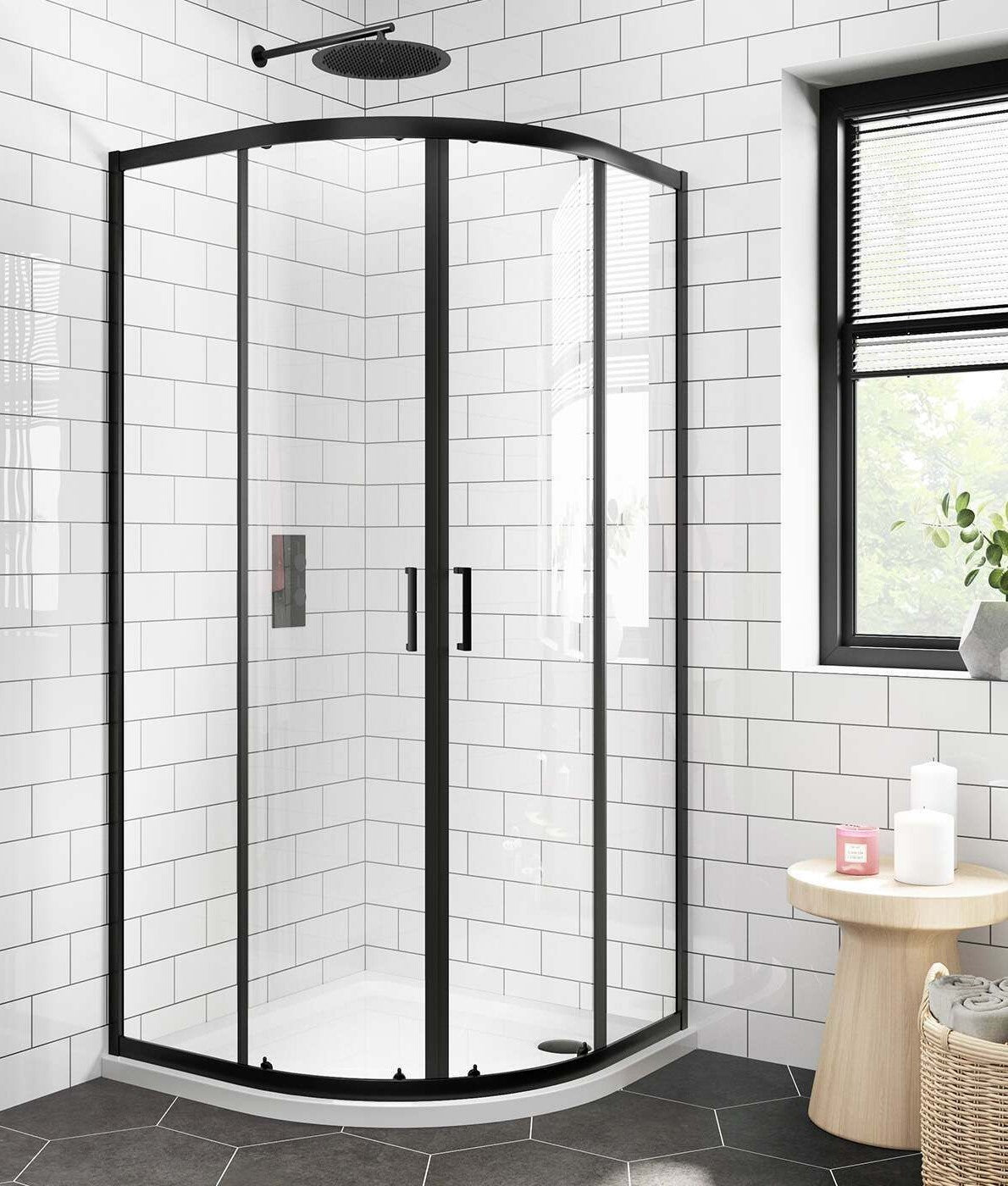 Black Quadrant Shower Doors (2 sizes available) - FREE SHIPPING (UK) - KW Bathrooms