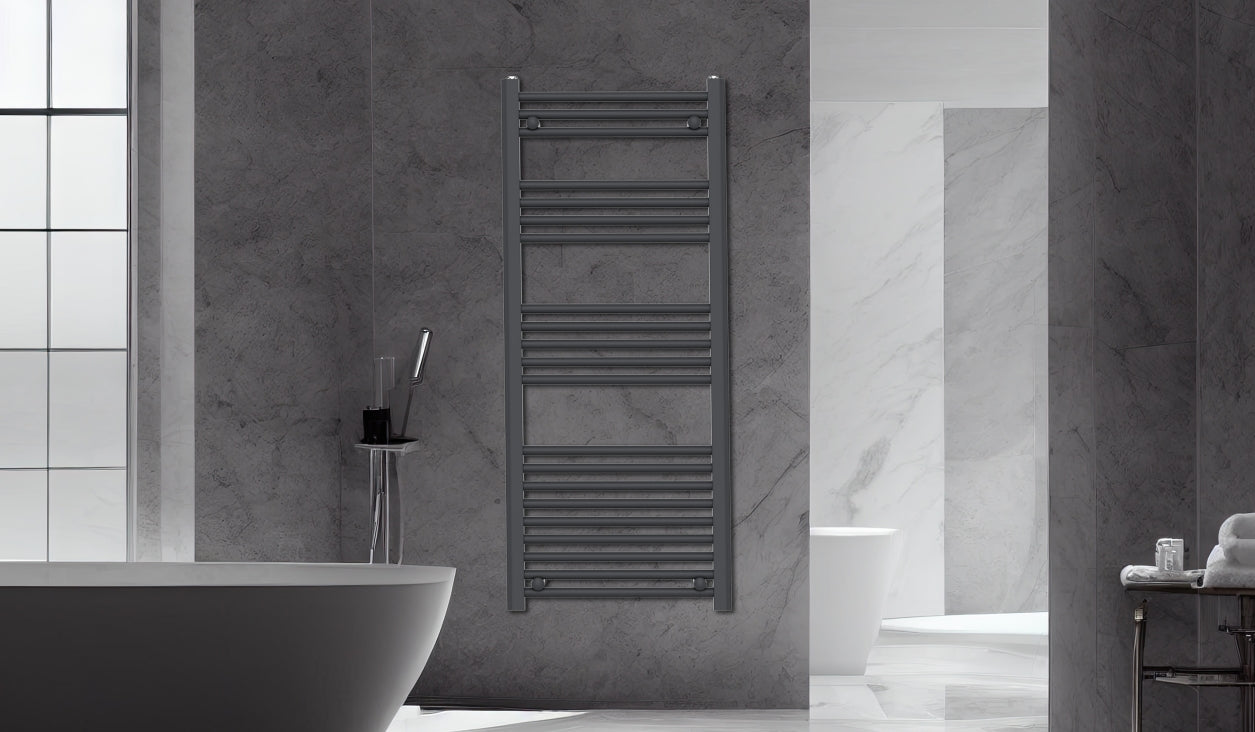 Lyon Designer Towel Warmer (white, anthracite or black) - KW Bathrooms - kwbathrooms.co.uk