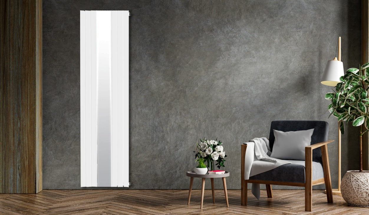 Madrid Double Layer Vertical Mirror Designer Radiator - KW Bathrooms - kwbathrooms.co.uk