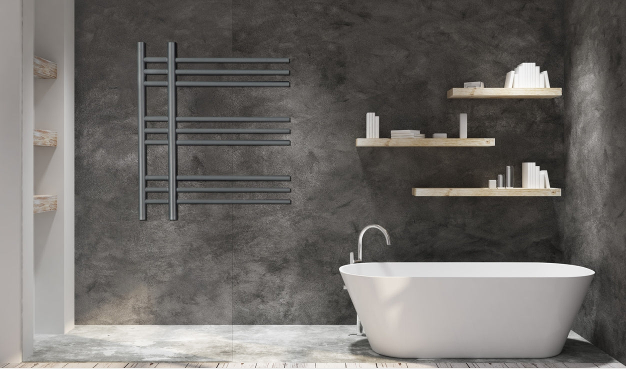 Paris Designer Towel Warmer (white, anthracite or black) - KW Bathrooms - kwbathrooms.co.uk