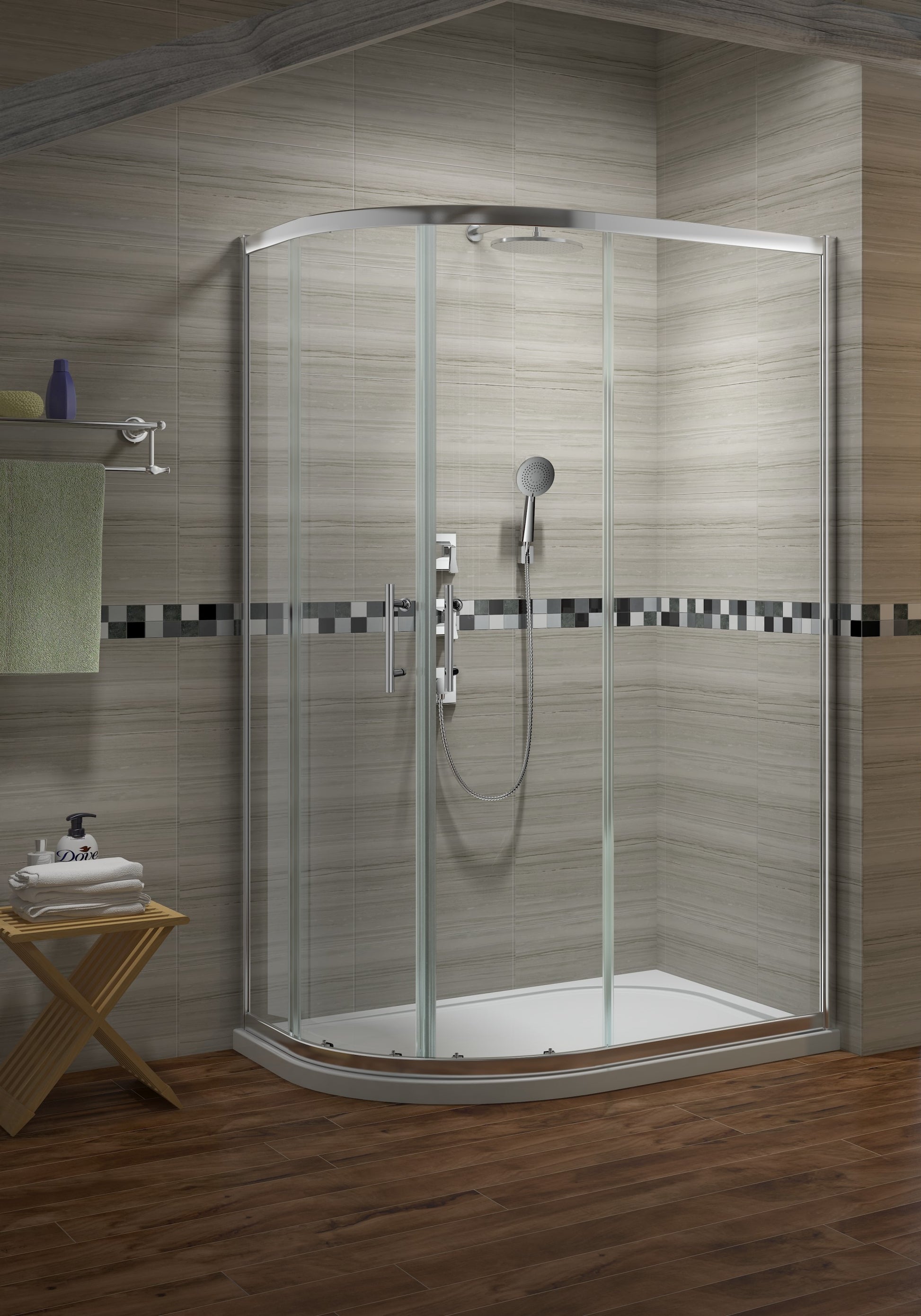 Premium Offset Quadrant Shower Enclosure - 6mm Glass - KW Bathrooms - kwbathrooms.co.uk