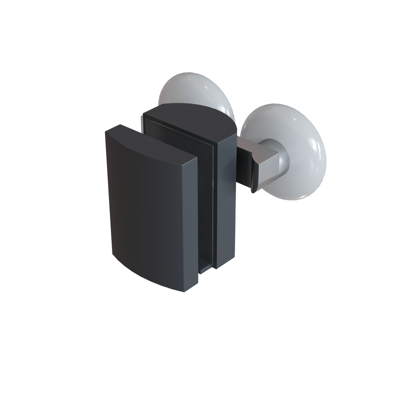 Premium Matt Black 6mm Sliding Shower Door - Roller Wheel Detail - KW Bathrooms