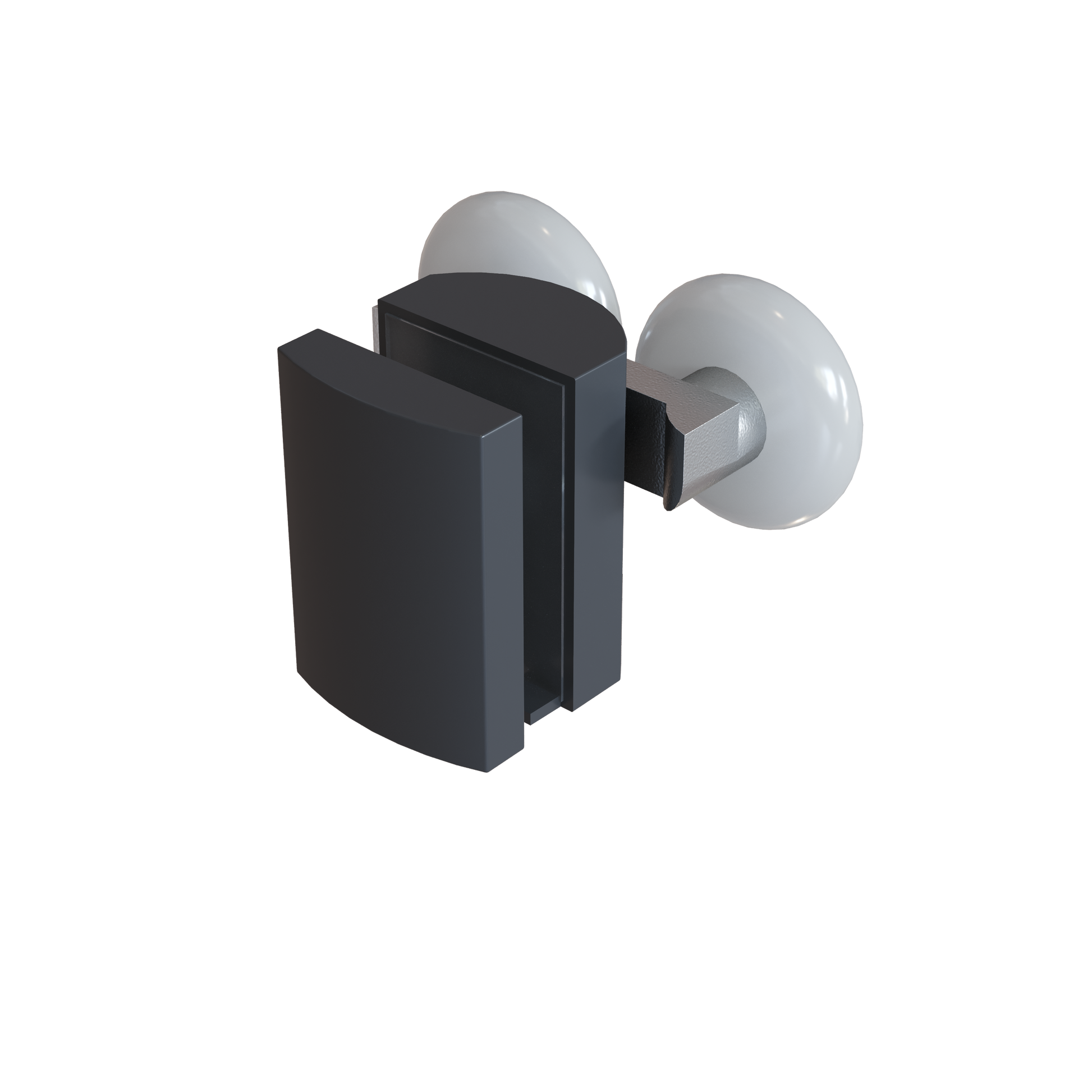 Premium Matt Black 6mm Sliding Shower Door - Roller Wheel Detail - KW Bathrooms