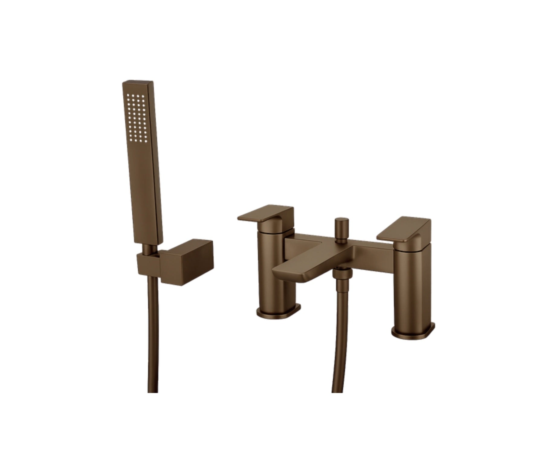 Prestige brushed bronze bath mixer with shower head