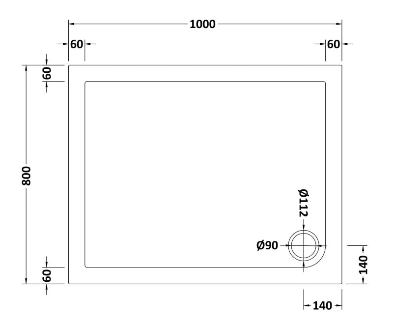 Natural Stone Rectangular Shower tray (corner waste hole - 15 sizes available) - KW Bathrooms