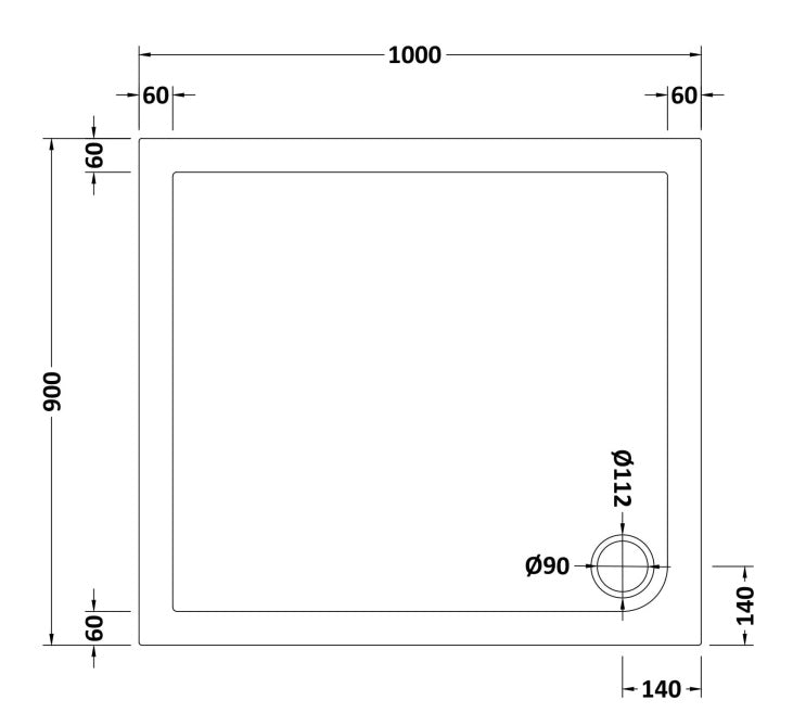 Natural Stone Rectangular Shower tray (corner waste hole - 15 sizes available) - KW Bathrooms