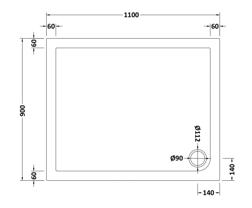 Natural Stone Rectangular Shower tray (corner waste hole - 15 sizes available) - KW Bathrooms