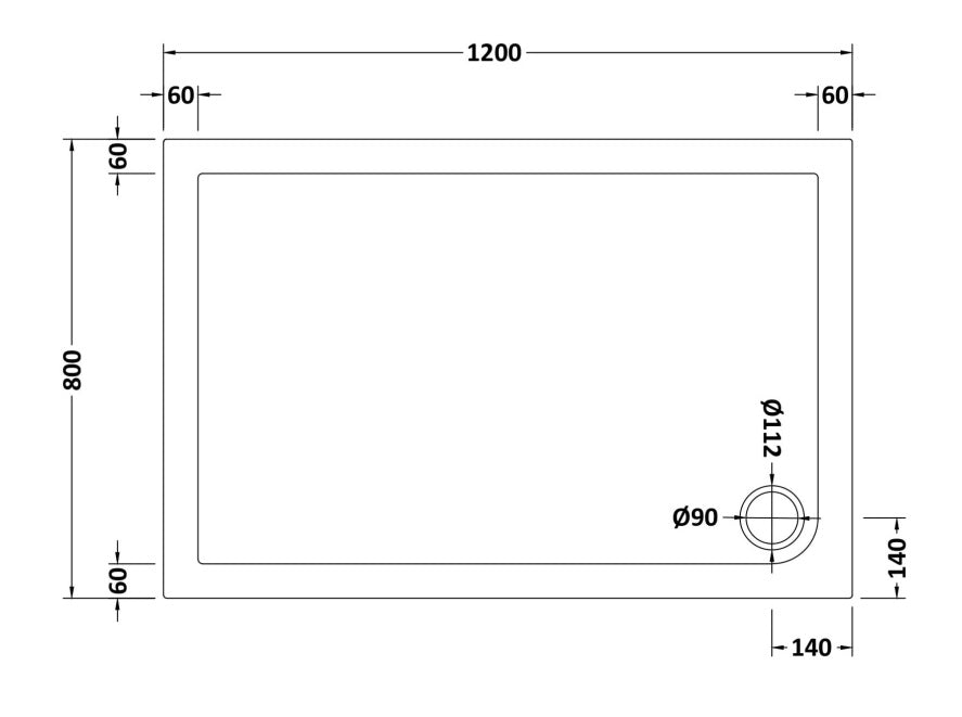 Natural Stone Rectangular Shower tray (corner waste hole - 15 sizes available) - KW Bathrooms