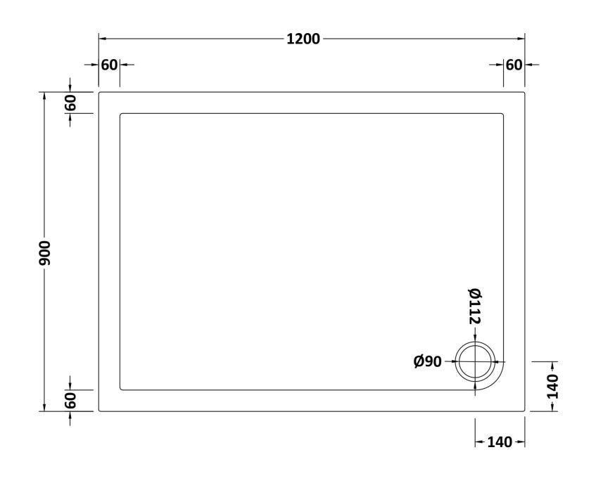 Natural Stone Rectangular Shower tray (corner waste hole - 15 sizes available) - KW Bathrooms