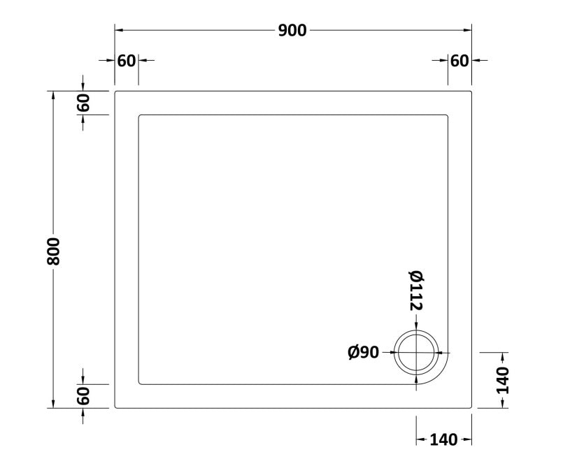 Natural Stone Rectangular Shower tray (corner waste hole - 15 sizes available) - KW Bathrooms