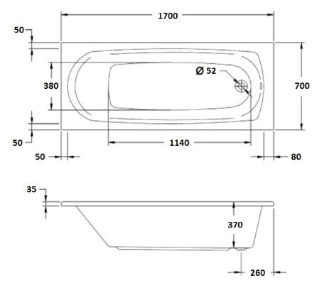 Acrylic Bathtubs - Single Ended Round (available in 5 sizes) - FREE SHIPPING (UK) - KW Bathrooms