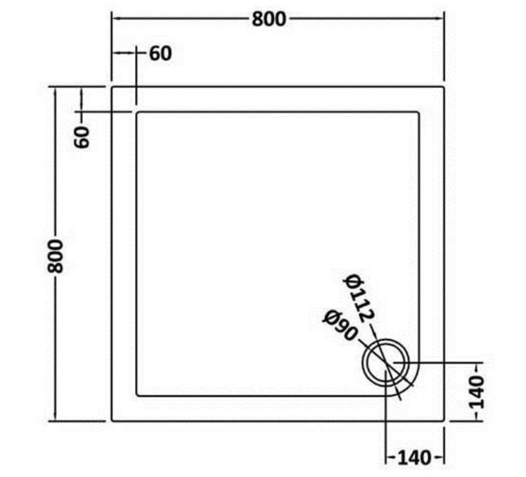 Natural Stone Square Shower Tray (5 sizes available) - KW Bathrooms