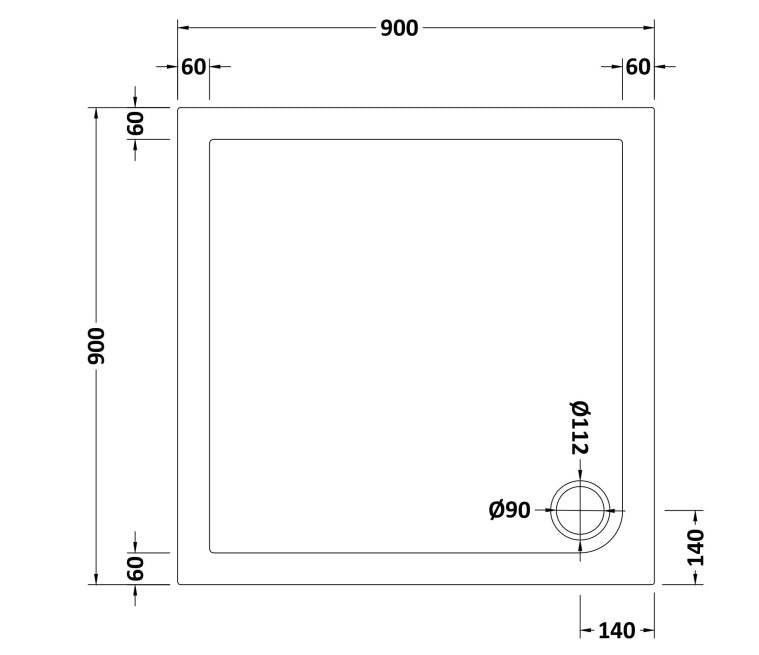 Natural Stone Square Shower Tray (5 sizes available) - KW Bathrooms