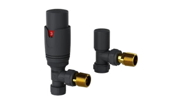 Thermostatic Angled Radiator Valves - Twin Pack - KW Bathrooms - kwbathrooms.co.uk