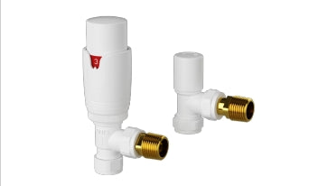 Thermostatic Angled Radiator Valves - Twin Pack - KW Bathrooms - kwbathrooms.co.uk