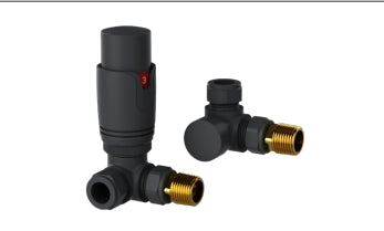 Thermostatic Corner Radiator Valves - Twin Pack - KW Bathrooms - kwbathrooms.co.uk