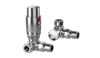 Thermostatic Corner Radiator Valves - Twin Pack - KW Bathrooms - kwbathrooms.co.uk