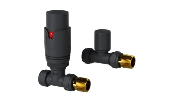 Thermostatic Straight Radiator Valves - Twin Pack - KW Bathrooms - kwbathrooms.co.uk