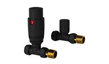 Thermostatic Straight Radiator Valves - Twin Pack - KW Bathrooms - kwbathrooms.co.uk