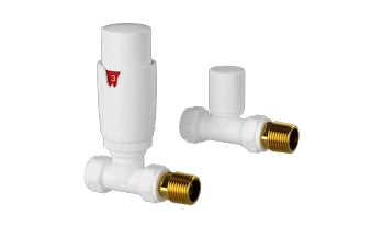 Thermostatic Straight Radiator Valves - Twin Pack - KW Bathrooms - kwbathrooms.co.uk