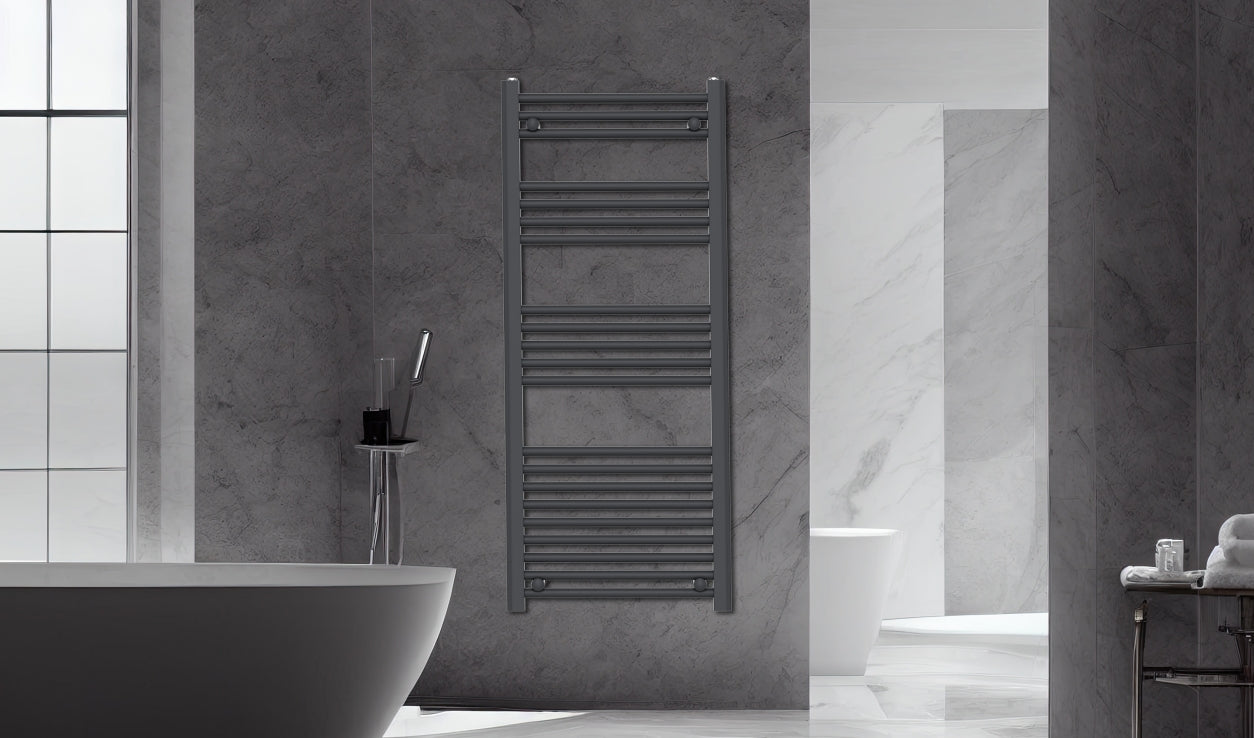 Tokyo Designer Towel Warmer (white, anthracite or black) - KW Bathrooms - kwbathrooms.co.uk