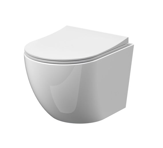 Round Wall Hung Pan with soft close seat - KW Bathrooms