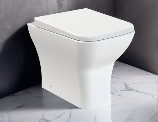 Square Back To Wall Pan with soft close seat - KW Bathrooms