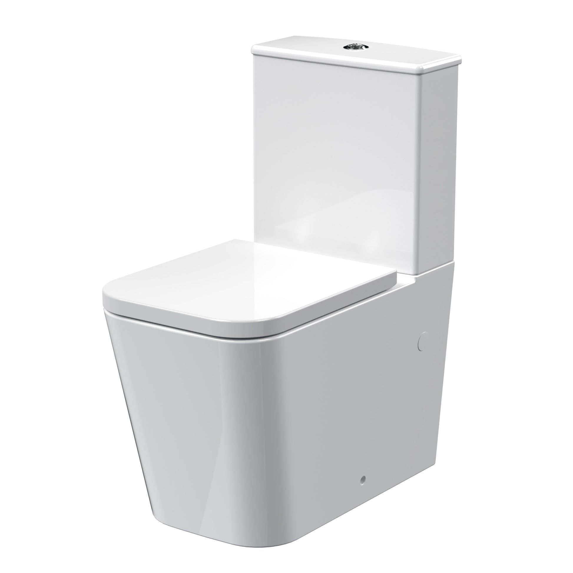 Close Coupled Square Toilet, Cistern and soft close seat - KW Bathrooms