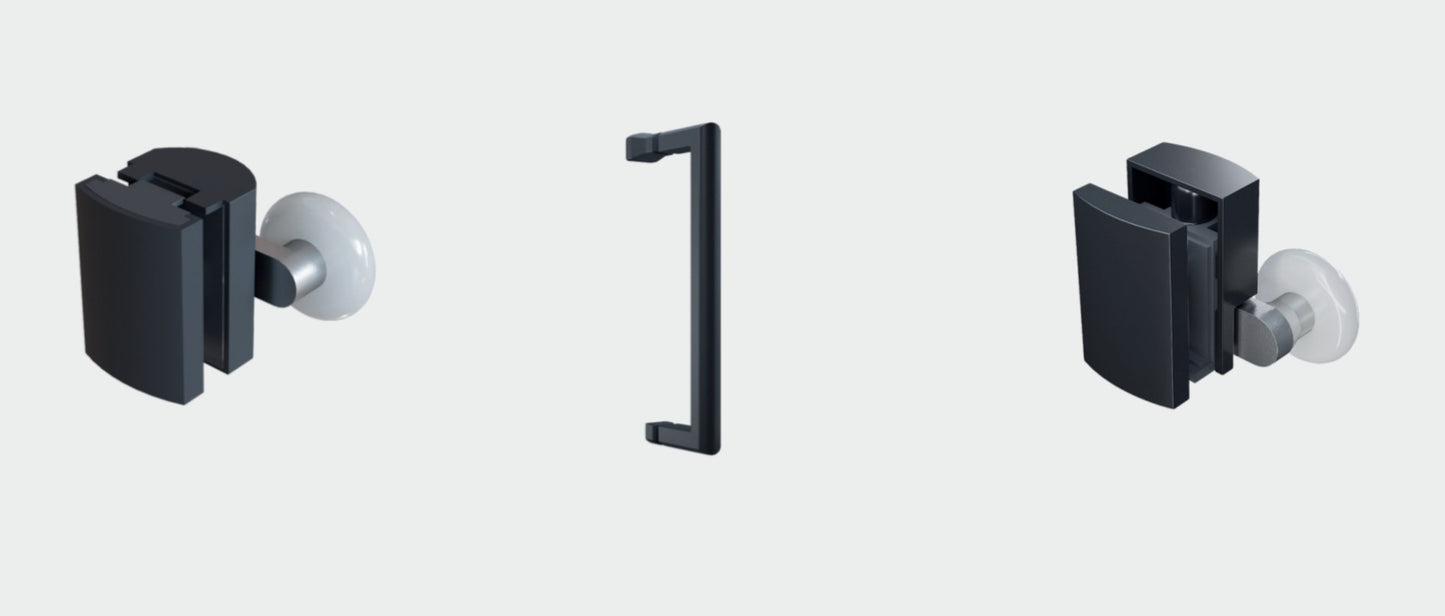 Luxury Matt Black Quadrant Shower Enclosure - 8mm Glass