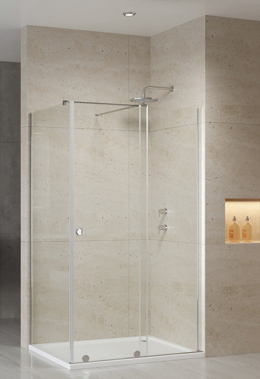 Luxury Chrome Frameless Phantom Sliding Shower Door - 8mm Glass