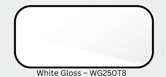 White Gloss Ceiling PVC Panel - 8mm - KW Bathrooms - kwbathrooms.co.uk
