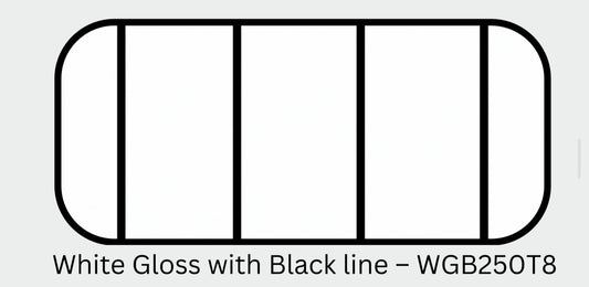 White Gloss Black Ceiling PVC Panel - 8mm