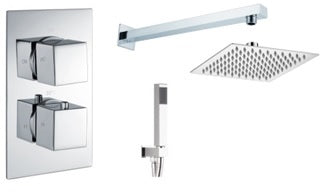 Concealed Thermostatic Shower Square - 2 way - KW Bathrooms