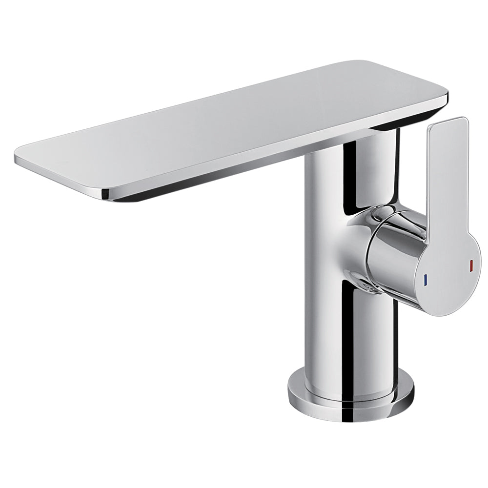 FLOVA Spring Mono 125mm Basin Mixer with Slotted Clicker Waste Set - KW Bathrooms